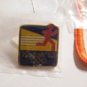 USA Olympic Kodak Pins 1992 & Olympic Sanka Patches 1980